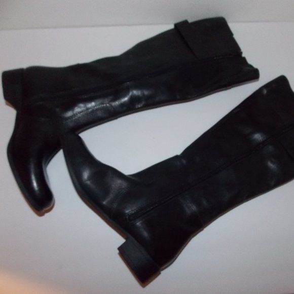 Nine West women's black leather boots size 5.5M - Picture 4 of 8